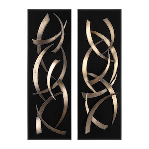 Brushstrokes - 46.75 inch Wall Art (Set of 2) - 15.75 inches wide by 4 inches deep