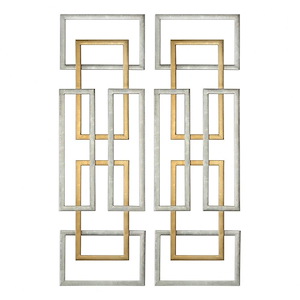 Aerin  - 50.63 inch Geometric Wall Art (Set of 2) - 15.75 inches wide by 1.25 inches deep
