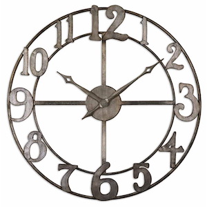 Delevan  - 32.25 inch Metal Wall Clock - 32.25 inches wide by 1.5 inches deep