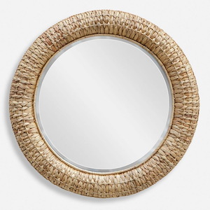 Twisted Seagrass - Round Mirror-36 Inches Tall and 36 Inches Wide