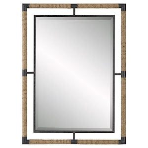 Melville - Iron and Rope Mirror-38 Inches Tall and 28 Inches Wide - 1094427