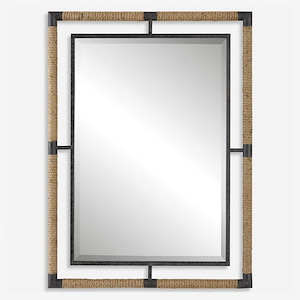 Melville - Iron and Rope Mirror-38 Inches Tall and 28 Inches Wide