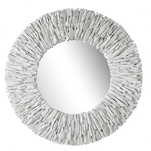 Teak Branch - Round Mirror-1.6 Inches Tall and 39.37 Inches Wide