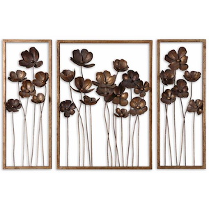 Metal Tulips - 40 inch Wall Art (Set of 3) - 40 inches wide by 4 inches deep