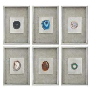 Agate - 19.5 inch Stone Wall Art (Set of 6) - 13.5 inches wide by 1.5 inches deep