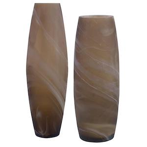 Delicate Swirl - Vase (Set of 2)-17 Inches Tall and 5.25 Inches Wide