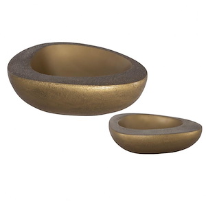 Ovate - Bowl (Set of 2)-4.5 Inches Tall and 15 Inches Wide