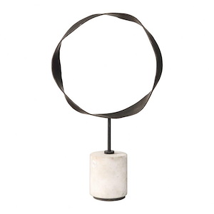 Rilynn  - 18 inch Metal Ring Sculpture - 10.75 inches wide by 3.63 inches deep