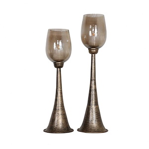 Badal  - 32.5 inch Candle Holder (Set of 2) - 8.5 inches wide by 8.5 inches deep
