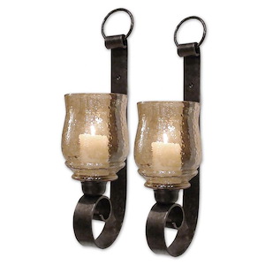 Joselyn - 18 inch Small Candle Wall Sconce (Set of 2) - 6 inches wide by 6 inches deep