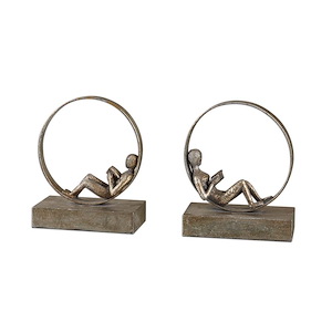 Lounging Reader - 9.75 inch Bookend (Set of 2)