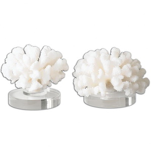 Hard Coral - 7 inch Sculpture (Set of 2) - 7 inches wide by 7 inches deep