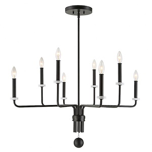 Ebony - 8 Light Chandelier-20.88 Inches Tall and 34 Inches Wide
