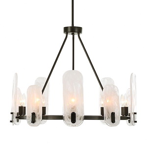 Ellipse - 10 Light Chandelier-22.5 Inches Tall and 28 Inches Wide