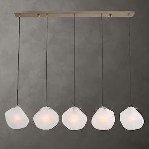 Geodesic - 5 Light Linear Pendant-8.25 Inches Tall and 47 Inches Wide