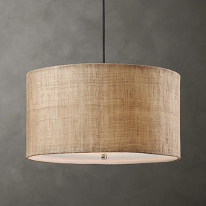 Dafina Drum Pendant 3 Light White