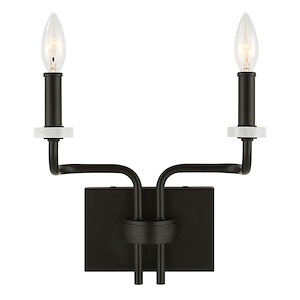 Ebony Elegance - 2 Light Wall Sconce-11 Inches Tall and 11.75 Inches Wide