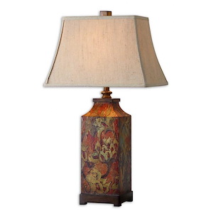 Colorful Flowers - 1 Light Table Lamp