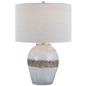 Poul - 1 Light Crackled Table Lamp-23.5 Inches Tall and 16 Inches Wide