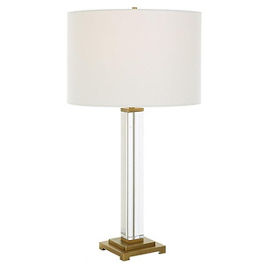 Crystal Column - 1 Light Table Lamp-28 Inches Tall and 15 Inches Wide