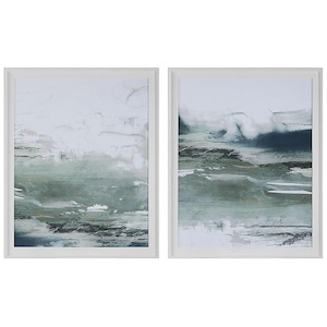 Emerald Daze - Abstract Framed Print (Set of 2)-54 Inches Tall and 44.25 Inches Wide