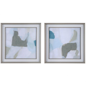 Mist Shapes - Framed Print (Set of 2)-25.38 Inches Tall and 25.38 Inches Wide