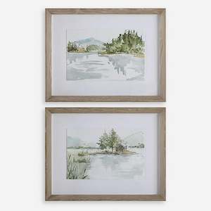 Serene Lake - Framed Print (Set of 2)-20.25 Inches Tall and 26.25 Inches Wide