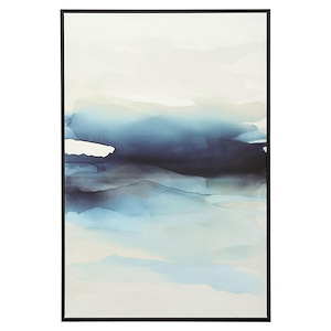 Waves - Abstract Framed Canvas Wall Art-61.25 Inches Tall and 41.25 Inches Wide