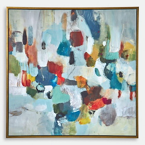As We Say - Framed Abstract Wall Art-41.5 Inches Tall and 41.5 Inches Wide
