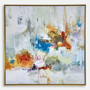 In The Beginning - Framed Abstract Wall Art-49.5 Inches Tall and 49.5 Inches Wide