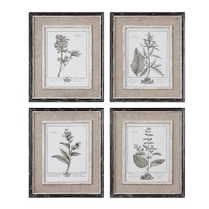 Casual Grey Study - 17.5 inch Framed Art (Set of 4) - 14.5 inches wide by 1 inches deep