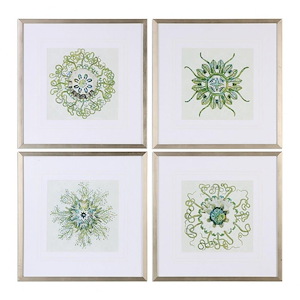 Organic Symbols - 21.38 inch Print Art (Set of 4) - 21.38 inches wide by 0.75 inches deep