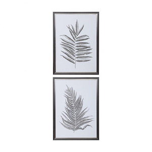 Silver Ferns - 38.5 inch Framed Print (Set of 2) - 28.5 inches wide by 1.75 inches deep