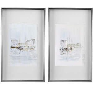 New England Port - 34.75 Inch Framed Print (Set of 2)