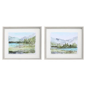 Plein Air Reservoir - 27 inch Watercolor Print (Set of 2) - 27 inches wide by 2.38 inches deep