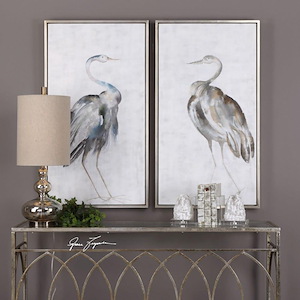 Summer Birds - 46.75 inch Framed Art (Set of 2) - 25.75 inches wide by 1.75 inches deep