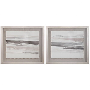 Neutral - 29.5 inch Landscape Framed Print (Set of 2) - 25.5 inches wide by 2.2 inches deep