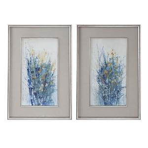 Indigo Florals - 41.5 inch Framed Art (Set of 2)