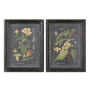 Midnight Botanicals  - 32.63 inch Wall Art (Set of 2) - 24.63 inches wide by 2.38 inches deep