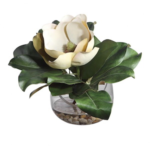 Celia - 13 inch Silk Magnolia Accent - 13 inches wide by 8.5 inches deep