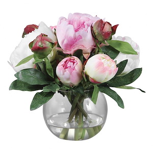 Blaire - 10 inch Peony Bouquet - 10 inches wide by 10 inches deep