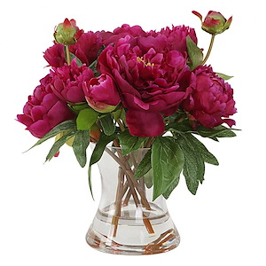 Prima Peony - Bouquet-12 Inches Tall and 12.5 Inches Wide