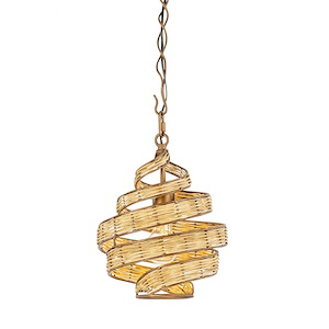 Flow - 1 Light Twist Pendant In Art Deco Style-12 Inches Tall and 10 Inches Wide - 1286647