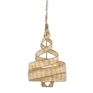Flow - 3 Light Twist Pendant In Art Deco Style-27 Inches Tall and 18 Inches Wide - 1286648