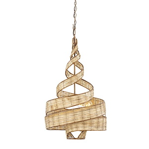 Flow - 3 Light Twist Pendant In Art Deco Style-27 Inches Tall and 18 Inches Wide