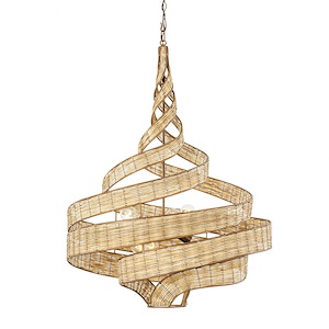 Flow - 6 Light Large Twist Pendant In Art Deco Style-38 Inches Tall and 30 Inches Wide