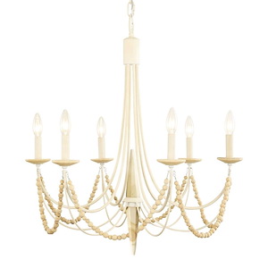 Brentwood 6-Light Chandelier in Coastal Style 23.25 Inches Tall and 26.5 Wide