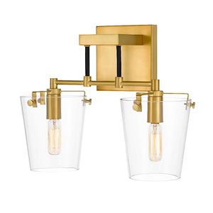 Arlo 2-Light Bath and Vanity in Glam Style 11 Inches Tall and 14.13 Wide