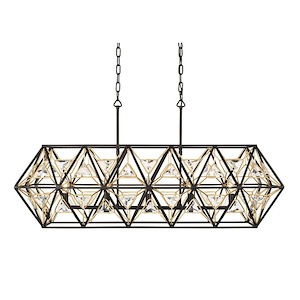 Marcia 5-Light Linear Pendant in Glam Style 14 Inches Tall and 42 Wide