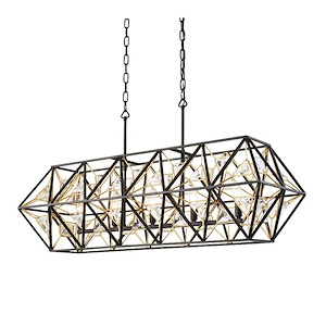 Marcia 5-Light Linear Pendant in Glam Style 14 Inches Tall and 42 Wide